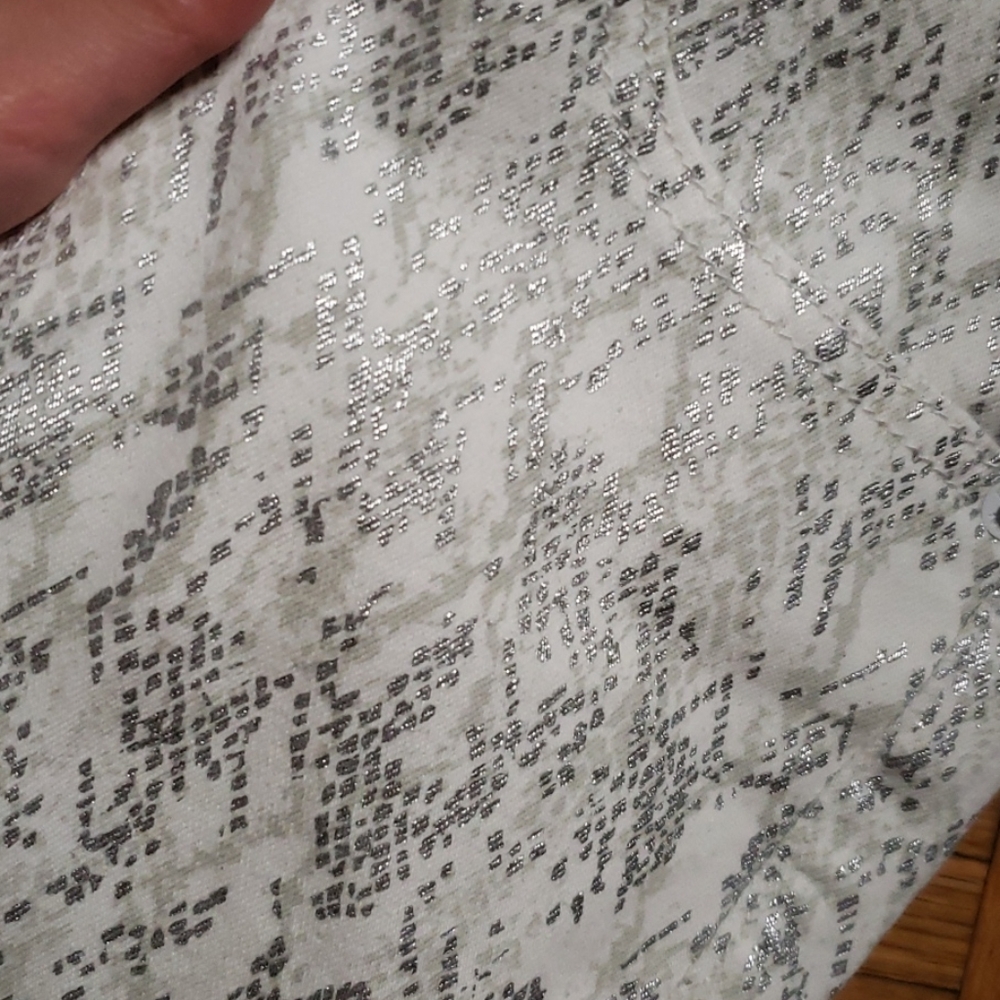 NEW!! Metallic Snakeskin Print Straight Pant - Picture 4 of 6